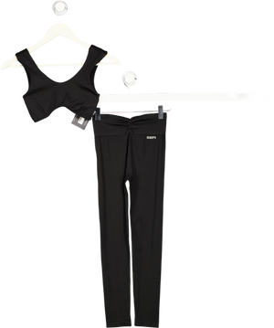 SEFI Black 2-piece Activewear Leggings And Bra Top UK XS