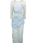 CLUB L LONDON Dulcie Powder Blue  Maxi Dress With Wrap-details UK 10