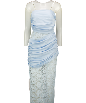 CLUB L LONDON Dulcie Powder Blue  Maxi Dress With Wrap-details UK 10