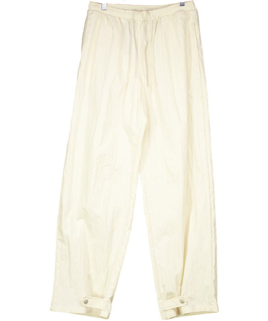 THE COUTURE CLUB Cream Barrel Leg Shell Trousers UK 8