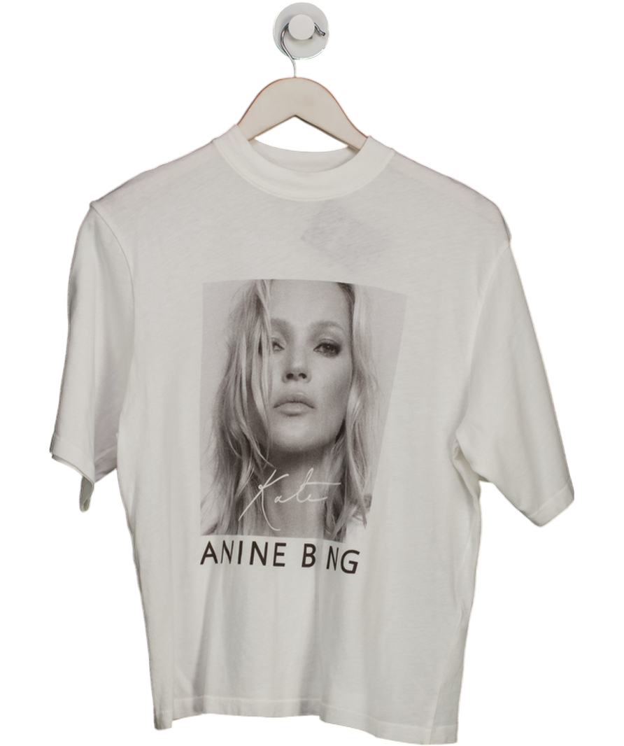 Anine Bing White Avi Tee Kate Moss UK XS