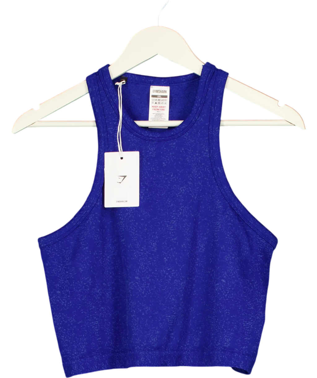 GYMSHARK Blue Adapt Fleck Seamless Midi Tank Top UK XXL