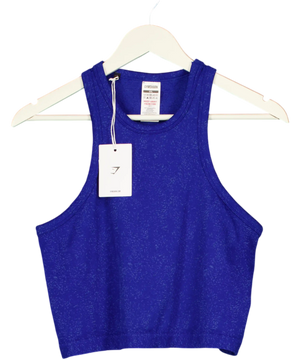 GYMSHARK Blue Adapt Fleck Seamless Midi Tank Top UK XXL