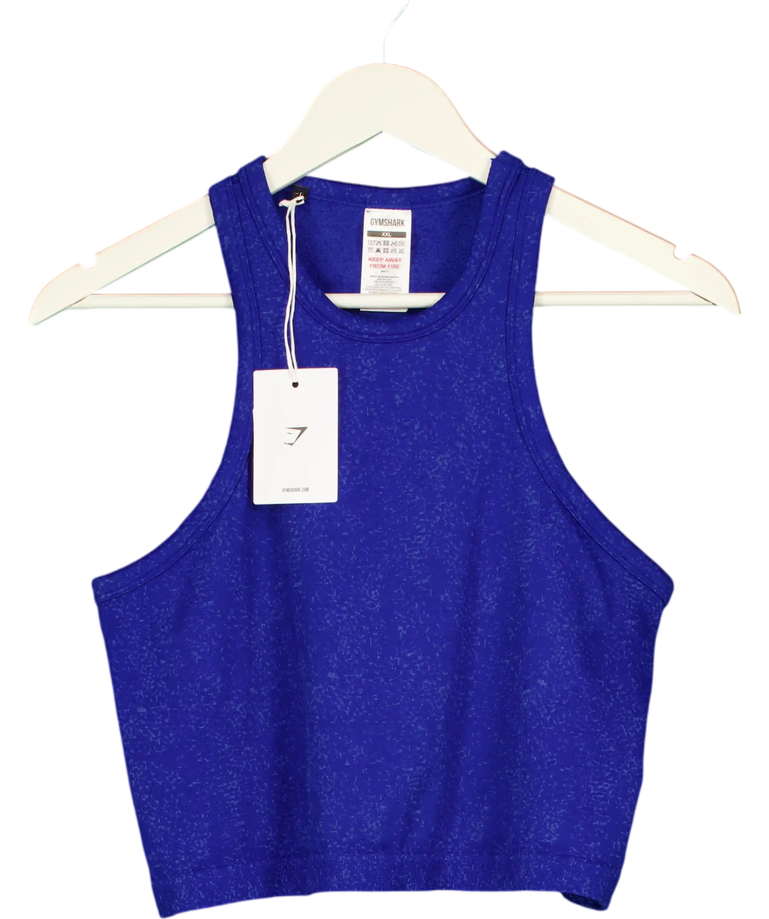 GYMSHARK Blue Adapt Fleck Seamless Midi Tank Top UK XXL