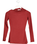 AYM Burgundy Red Venus Long Sleeve Top UK XS