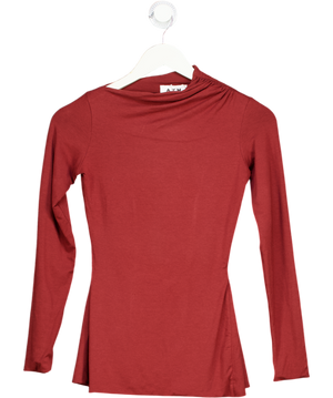 AYM Burgundy Red Venus Long Sleeve Top UK XS