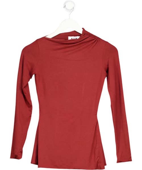 AYM Burgundy Red Venus Long Sleeve Top UK XS