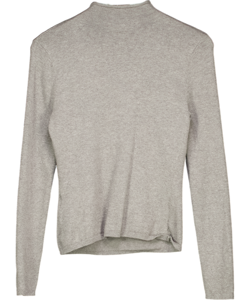ABERCROMBIE & FITCH Grey Twist Neck Knit Sweater UK S