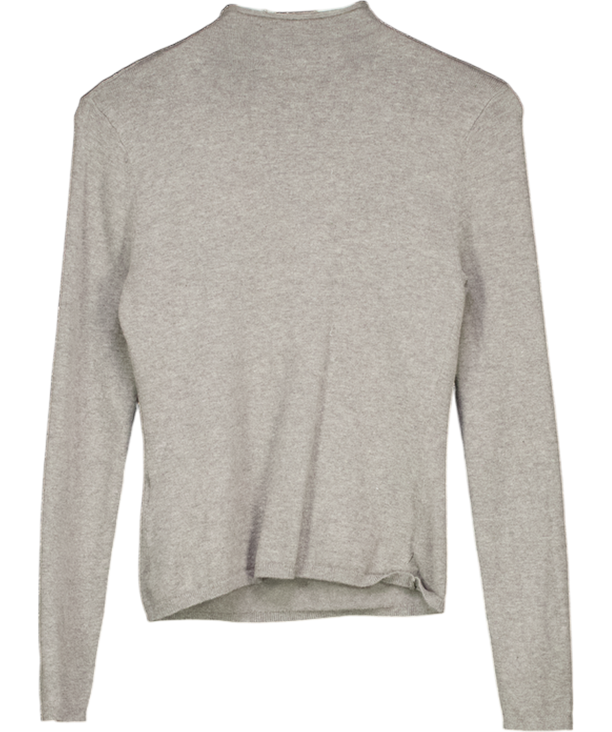 ABERCROMBIE & FITCH Grey Twist Neck Knit Sweater UK S