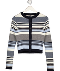 MNG Blue Mina Cropped Stripe Cardigan UK M