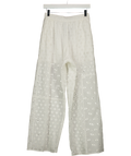 TOPSHOP Broderie Straight Leg Trouser In White UK 8