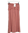 Maje Red Shirred Floral Maxi Skirt UK 10
