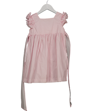 D.O.T portugal Pink Pinstripe Dress Frill Sleeve And Tie Back Detail 5 Years