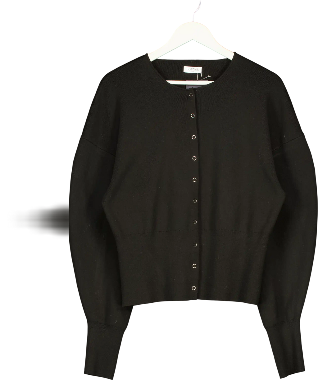 LOUNGE Black Ribbed Knitted Cardigan UK XXL