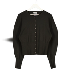 LOUNGE Black Ribbed Knitted Cardigan UK XXL