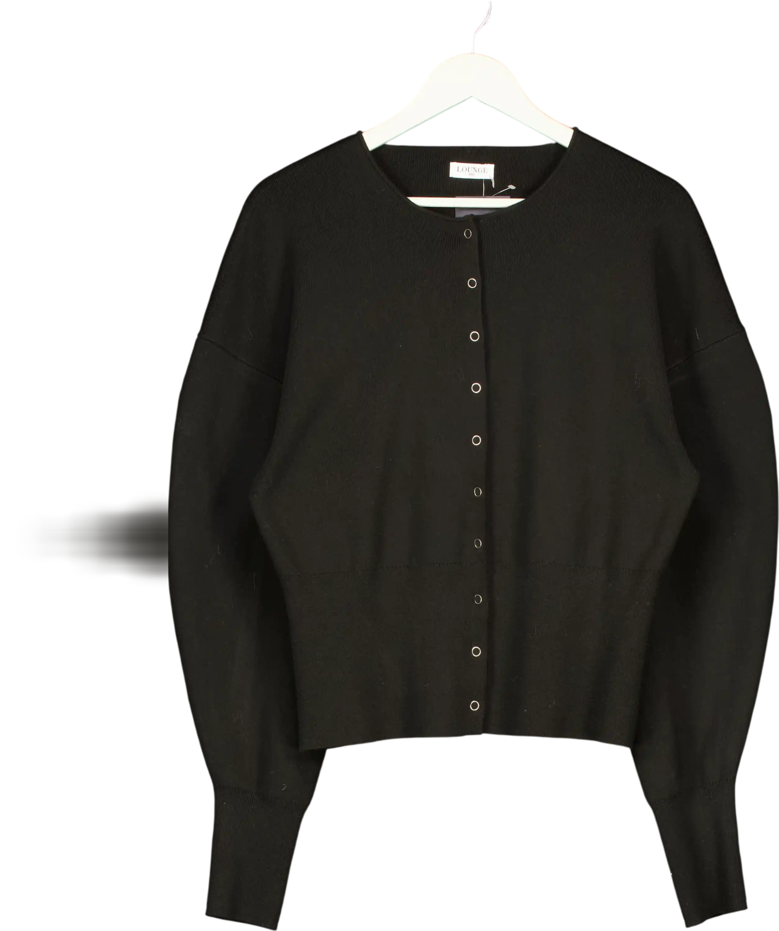 LOUNGE Black Ribbed Knitted Cardigan UK XXL