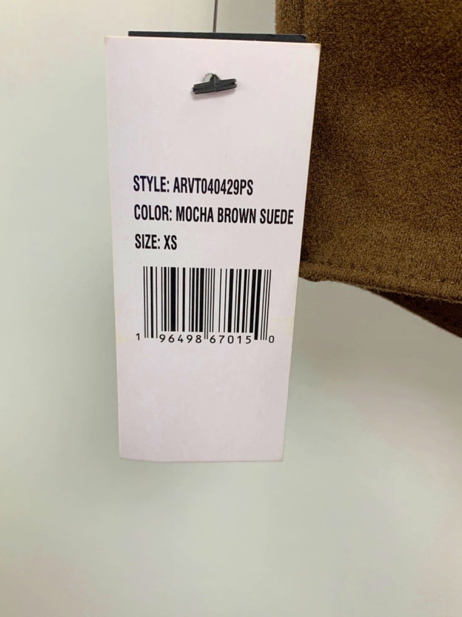 AFRM Mocha Brown Suede Lace - Up Halter Top UK XS - Reliked