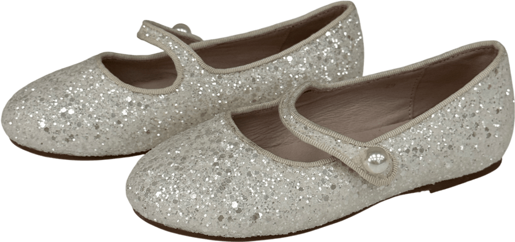 Age of Innocence Elin Glitter White Shoes UK 11.5 EU 30 👼 - Reliked