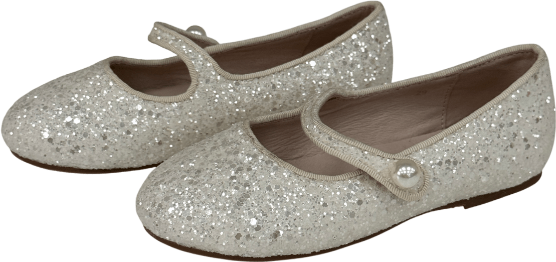 Age of Innocence Elin Glitter White Shoes UK 11.5 EU 30 👼 - Reliked