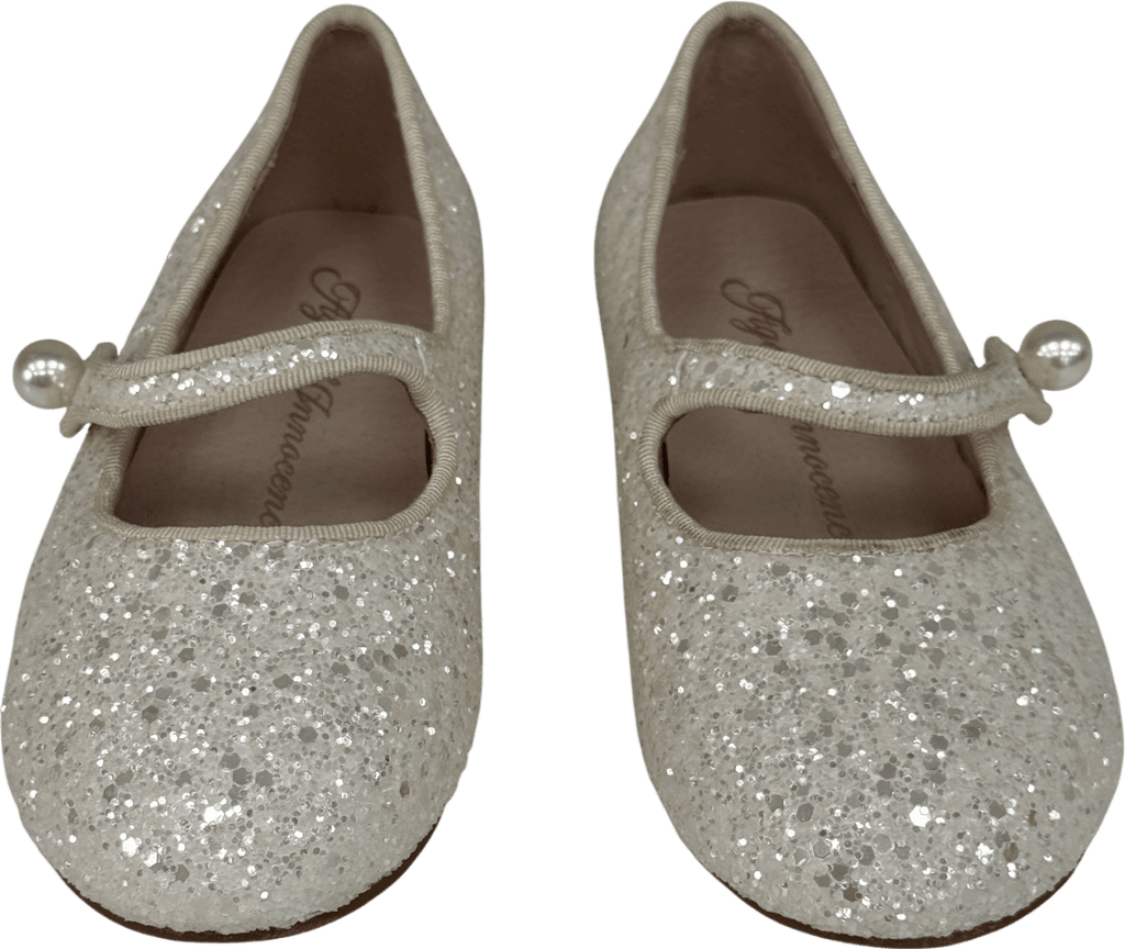 Age of Innocence Elin Glitter White Shoes UK 11.5 EU 30 👼 - Reliked