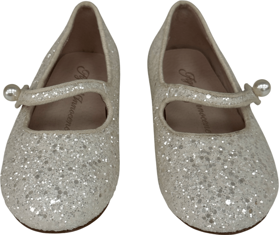 Age of Innocence Elin Glitter White Shoes UK 11.5 EU 30 👼 - Reliked