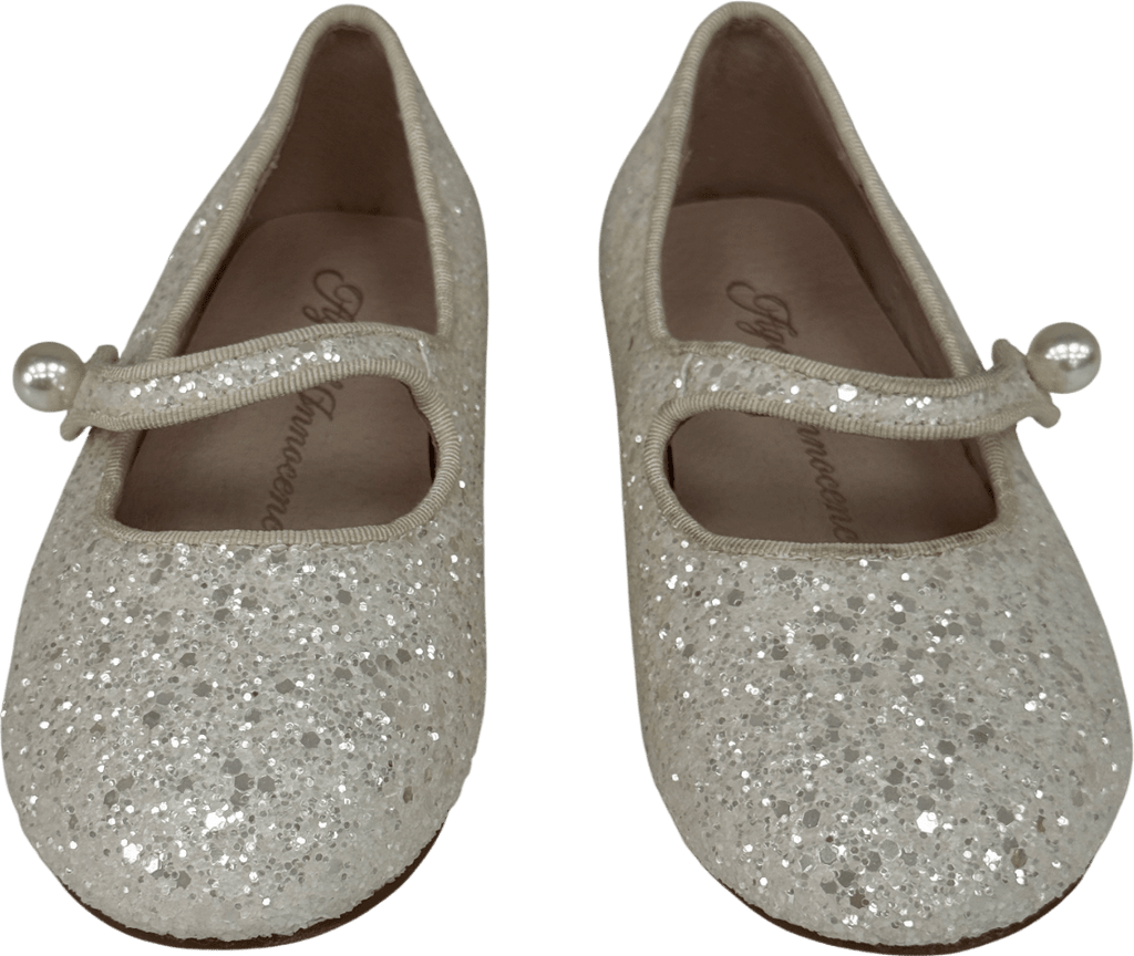Age of Innocence Elin Glitter White Shoes UK 11.5 EU 30 👼 - Reliked
