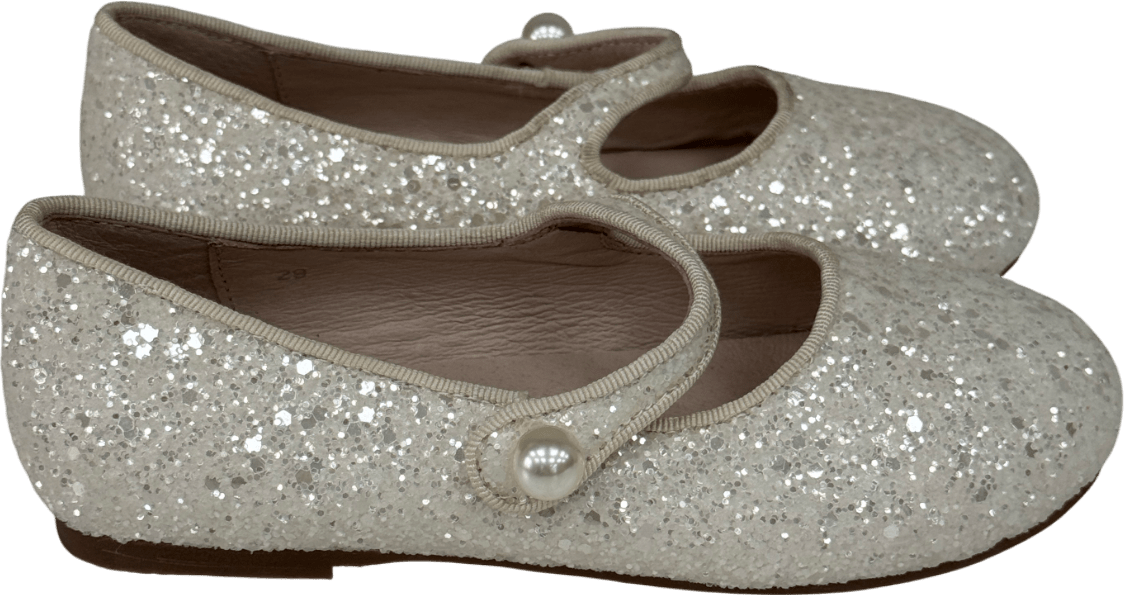 Age of Innocence Elin Glitter White Shoes UK 11.5 EU 30 👼 - Reliked