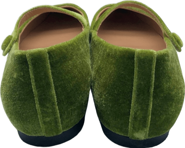 Age of Innocence Green Velvet Mary Jane Flats EU 41 UK 7.5 - Reliked