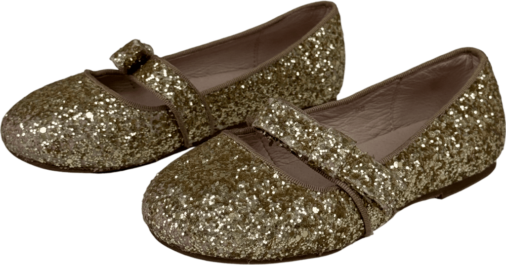 Age of Innocence Metallic Gold Mia Glitter Silver Shoes Sale Price UK 11 EU 29 👼 - Reliked