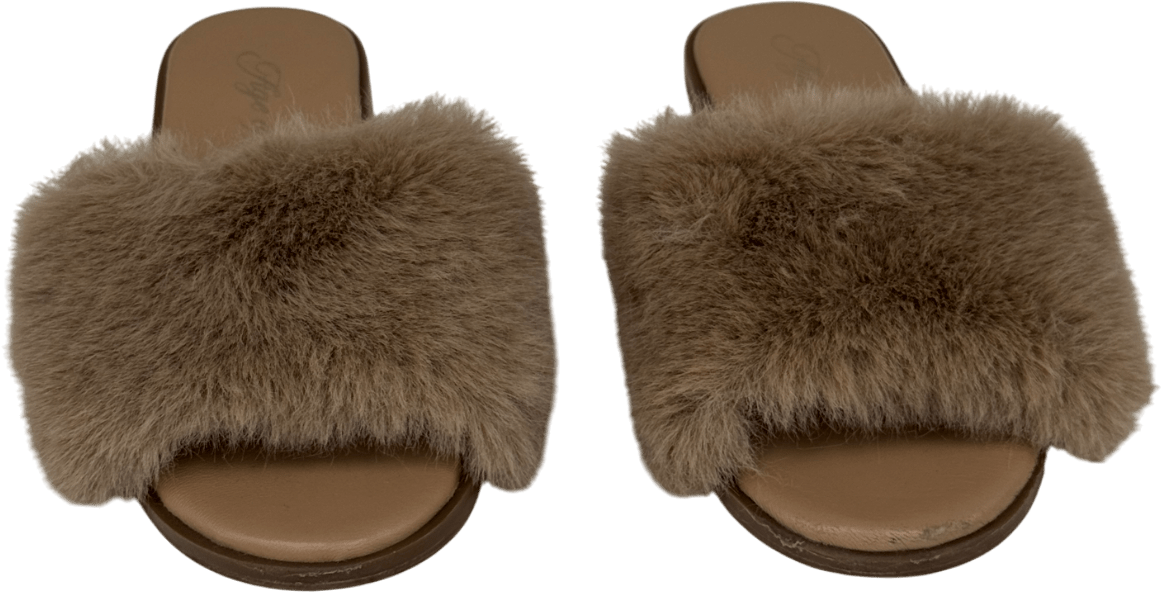 Age of Innocence Rosalie Beige Fur Mules UK 11.5 EU 30 👼 - Reliked