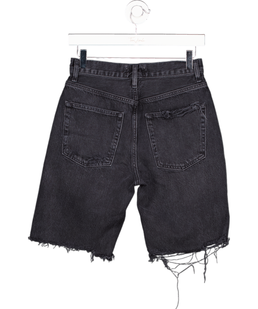 AGOLDE Black Indra Distressed Denim Shorts W25 - Reliked
