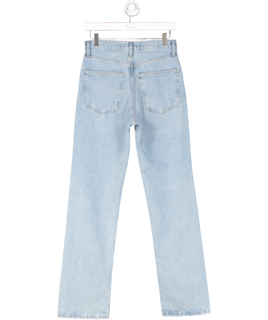 AGOLDE Blue Lana Straight Leg Mid Rise Organic Cotton Jeans W25 - Reliked