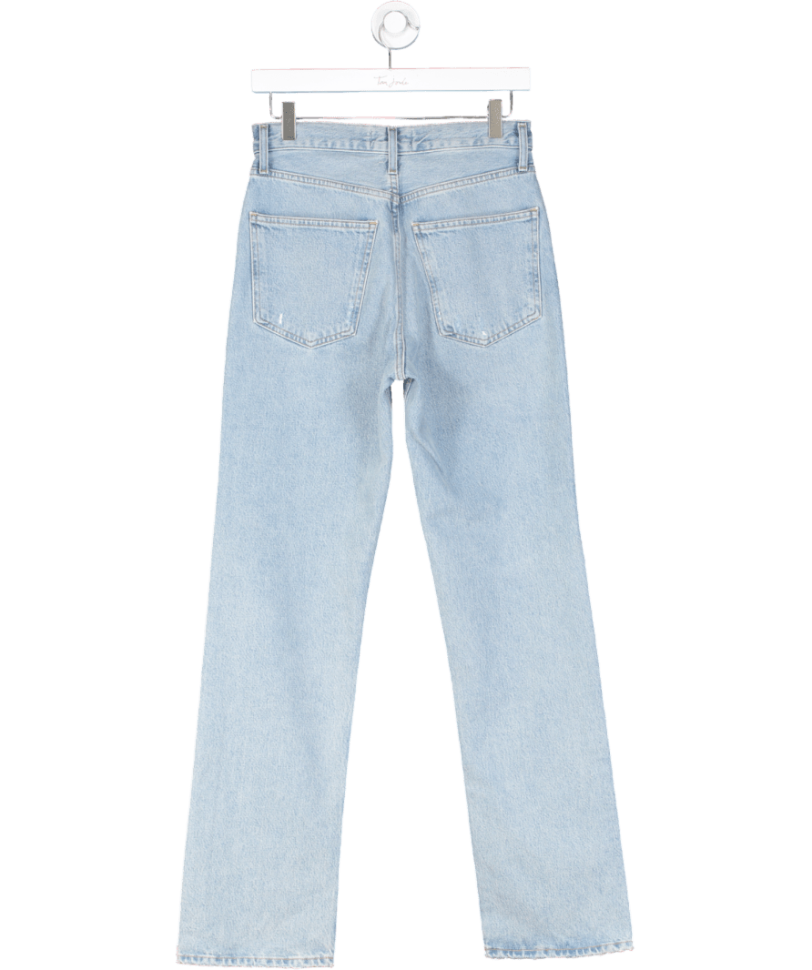 AGOLDE Blue Lana Straight Leg Mid Rise Organic Cotton Jeans W25 - Reliked