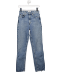 AGOLDE Blue Leena Fringed - cuffs Straight - leg Mid - rise Denim - blend Jeans W24 - Reliked