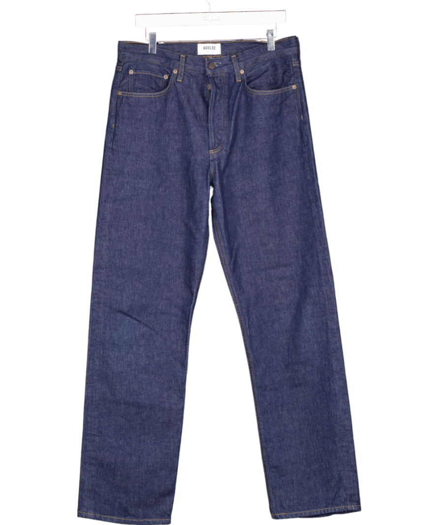 AGOLDE Dark Blue Kelly Mid - rise Straight - leg Jeans W29 - Reliked