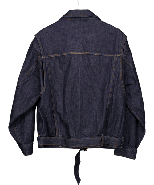 AGOLDE Dark Blue Merritt Belted Denim Oversize Jacket UK S - Reliked