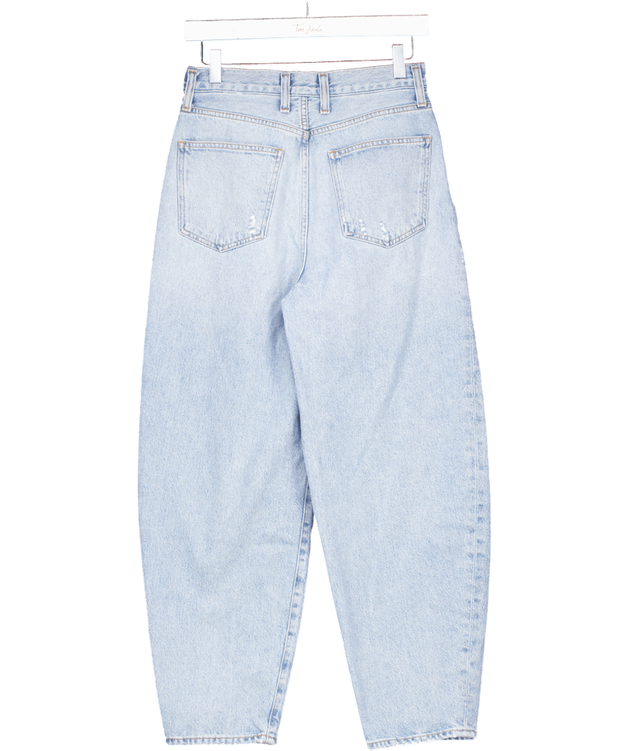 AGOLDE Light Blue Balloon Ultra High Rise Curved Taper Leg Jeans W26 - Reliked
