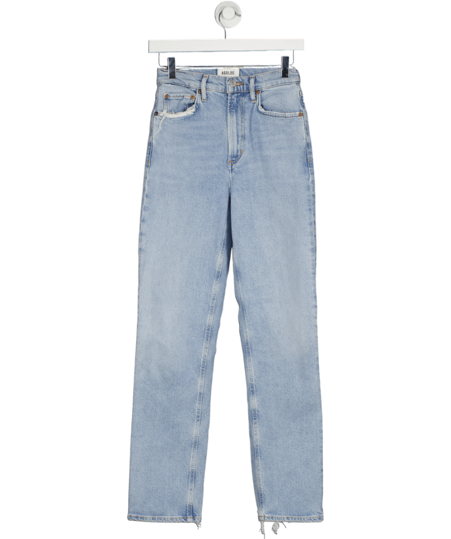 AGOLDE Light Blue Wash Highrise Stovepipe Jeans W24 - Reliked