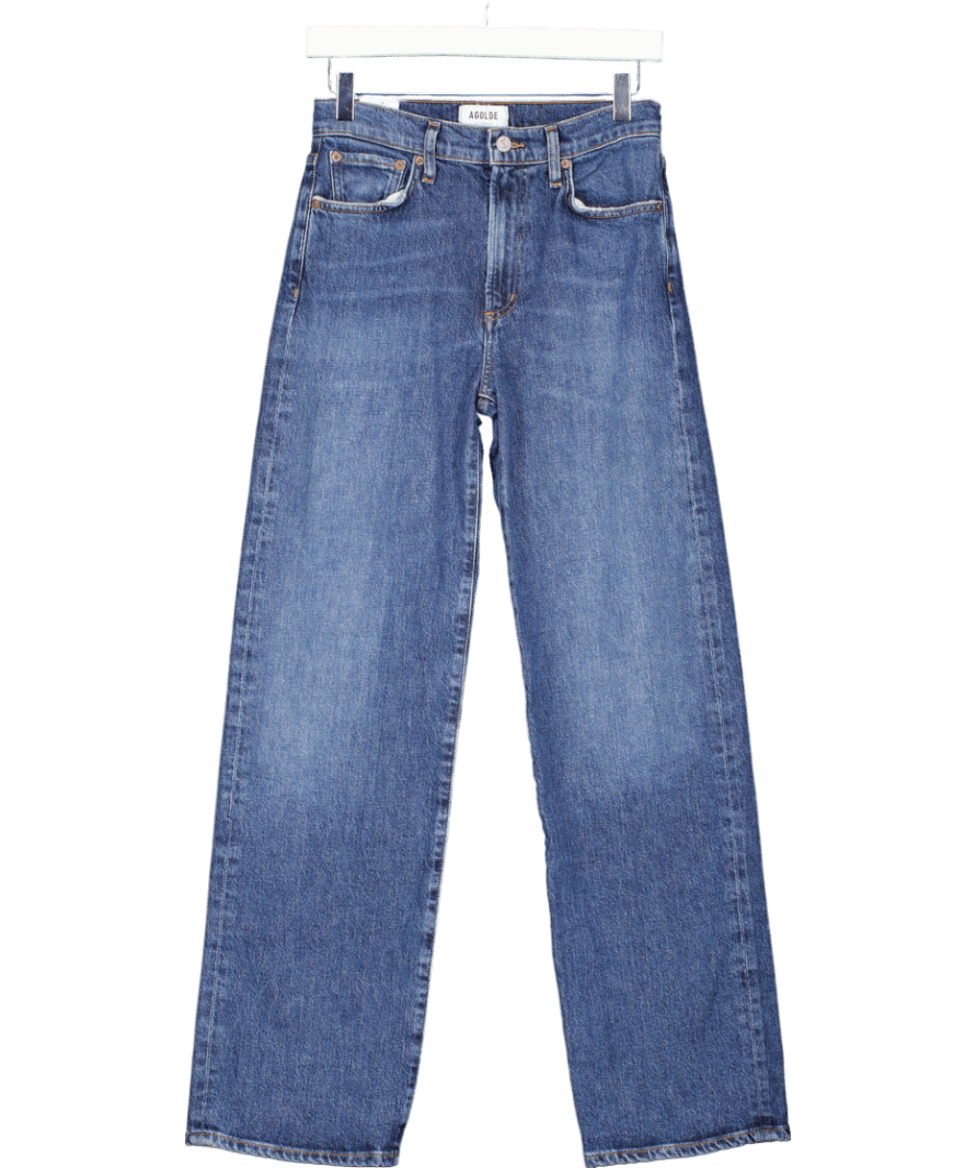 AGOLDE Mid Blue High Rise Relaxed Straight Leg W25 - Reliked