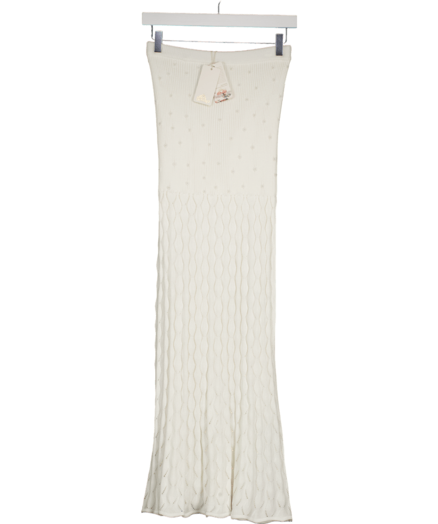 Agua Bendita White Theodora Skirt Tales Maxi Skirt UK M - Reliked