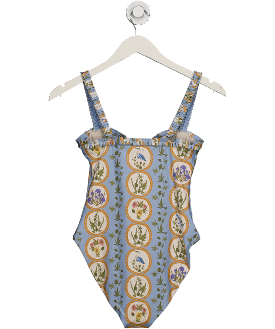 Agua by Agua Bendita Blue Botanical Print Limón Alquimia One - piece Swimsuit UK XS - Reliked