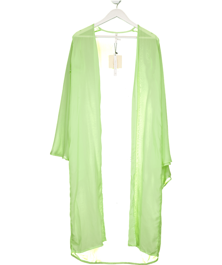 Aguaclara Lime Green Chiffon Kaftan Cover - up One Size - Reliked