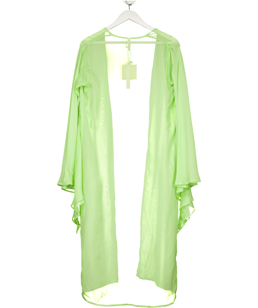 Aguaclara Lime Green Chiffon Kaftan Cover - up One Size - Reliked