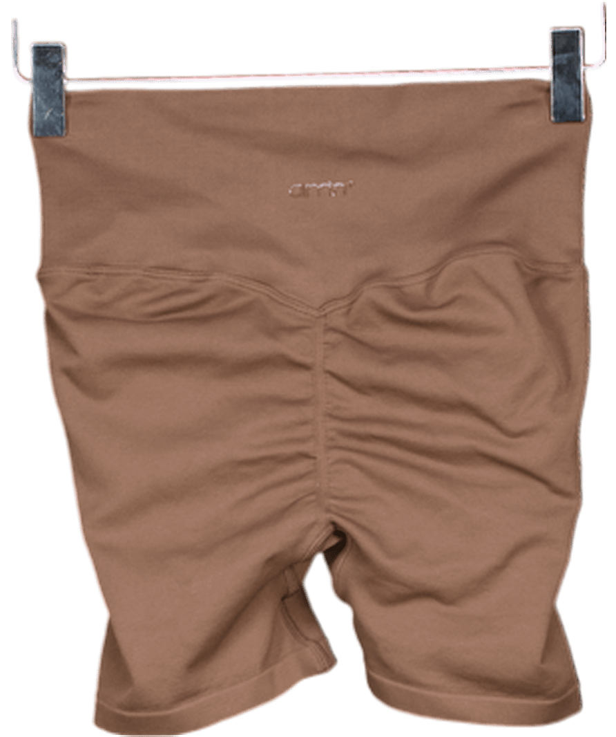 Aimn Brown Shape Seamless Hotpants UK S - Reliked