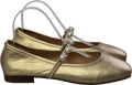 Air & Grace Gold /Pearl Embellished Strap Luxury Leather Mary Jane Shoes UK 7 EU 40 👠 - Reliked