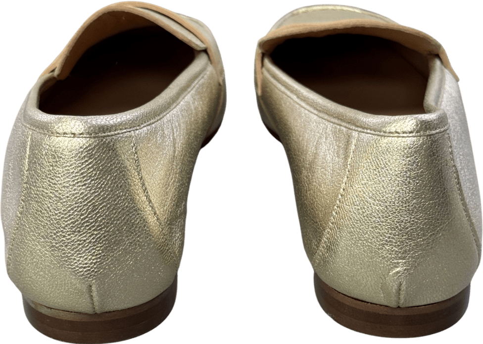 Air & Grace Metallic Gold Luxury Leather Loafers UK 5 EU 38 👠 - Reliked