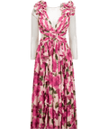 ALB Anne Louise Pink Floral Maxi Dress UK XS - Reliked