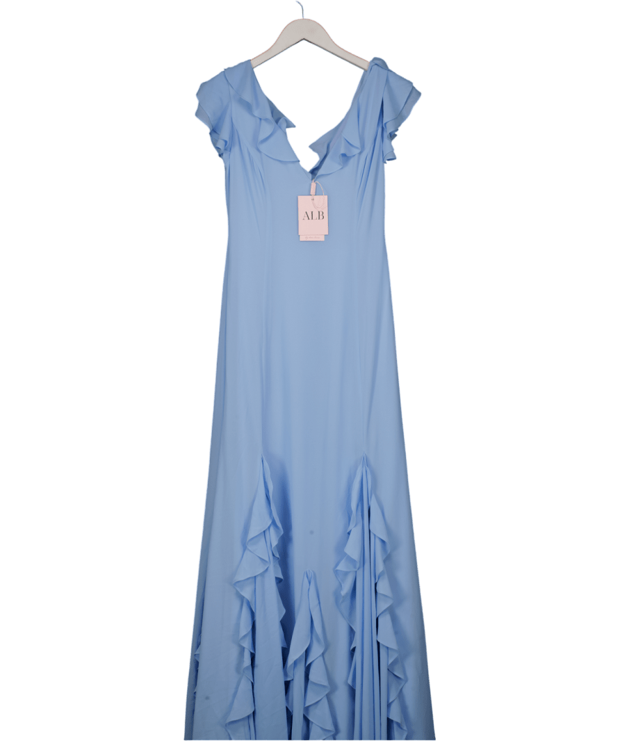 ALB Blue Ruffle Maxi Dress UK XS/S - Reliked