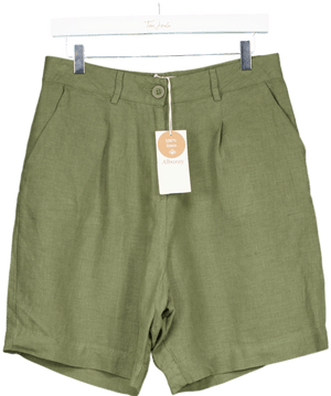 ALBARAY Khaki Green Linen Linger Shorts UK 12