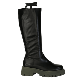 Aldo Black Loran Leather Knee High Boots UK 8 EU 41